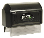 PSI-2264. Custom Pre-Inked Stamps. Clean/ Sharp Impresssions, Quiet Operation. No Replacement Pads, Stamps can be Re-Inked. Impression Size: 13/16" x 2 1/4"
50% Recycled Plastics.
Specify Ink Color.