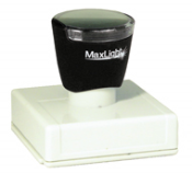 MaxLight XL2-5050 Custom Pre-Inked Stamp. Clean/ sharp Impressions, Quiet Operation. No Replacement Pads, Stamps Can be Re-Inked. 
50% Recycled Plastics.
Impression Size: 2" x 2"
Specify Ink Color.